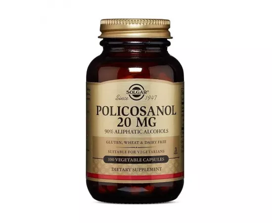 كبسولات نيو بوليكوسانول بتركيز 20 مللي جرام النباتية من سولجار  100