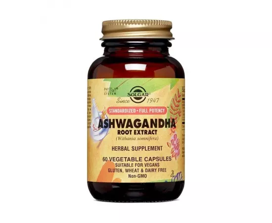 كبسولات ستاندرد فول بوتينسي مستخلص جذور الأشواجاندا النباتية من سولجار   60