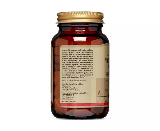 تابلت فيتامين سي بتركيز 500 مللي جرام مع ثمرة الورد من سولجار 100