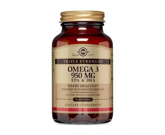 أقراص أوميجا 3 بتركيز 950 مللي جرام الهلامية من سولجار  50