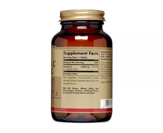تابلت فيتامين سي بتركيز 1000 مللي جرام من سولجار 90