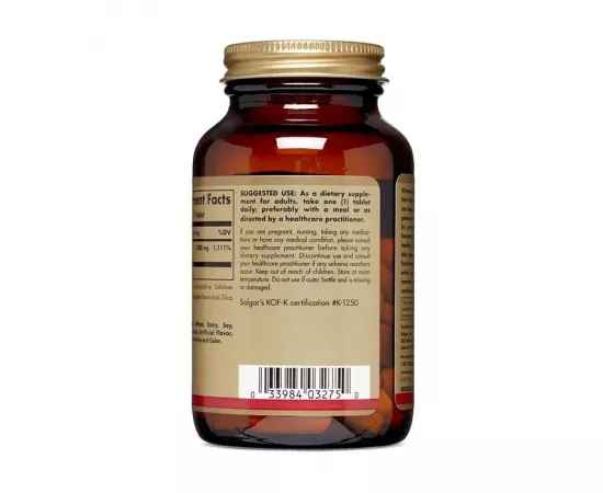 تابلت فيتامين سي بتركيز 1000 مللي جرام من سولجار 90