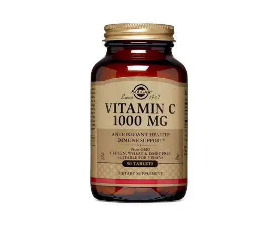 تابلت فيتامين سي بتركيز 1000 مللي جرام من سولجار 90