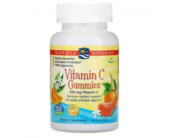 جاميز فيتامين سي تارت اليوسفي بتركيز 125 مللي جرام من نورديك صن شاين  60 