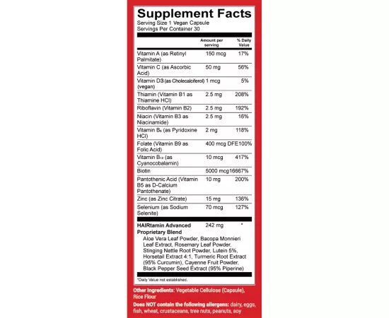 HAIRtamin Advanced Formula Capsules 30's