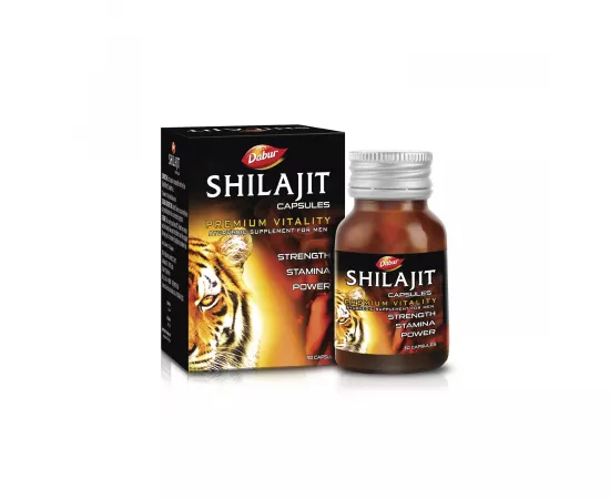 Dabur Shilajit Capsules |Shilajeet |Increases Strength, Stamina & Power|Supports Vigor & Vitality|Improves Muscle Strength & Repair|Supports Body Building|Natural Fulvic Acid|Immunity | 30s