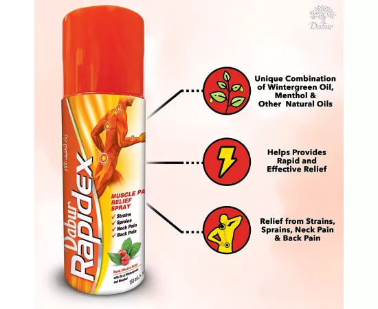 Rapidex Spray; Muscle and Joint Pain; Quick, Fast and Deep Relief; Herbal; Natural 150ml