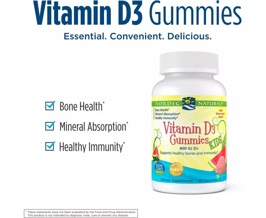 Nordic Sunshine Vitamin D3 Gummies Kids 60's