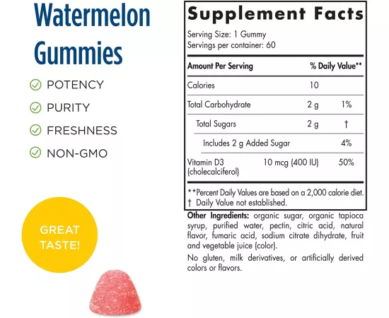 Nordic Sunshine Vitamin D3 Gummies Kids 60's