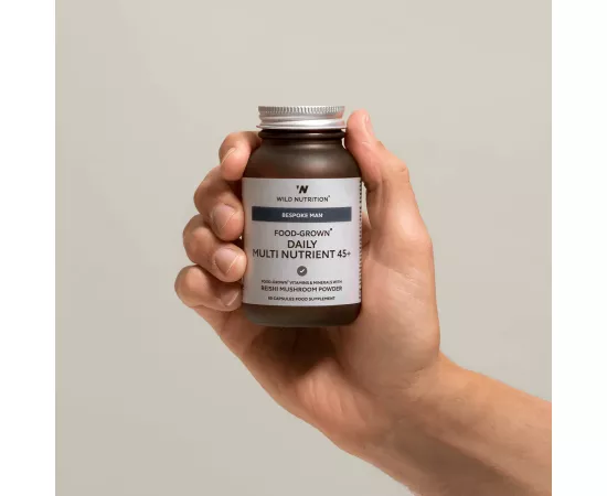 كبسولات الفيتامينات المتعددة دايلي نيوترينت Food-grown (فوود جرون)/فوود جرون للرجال 45+ من وايلد نيوتريشن  60