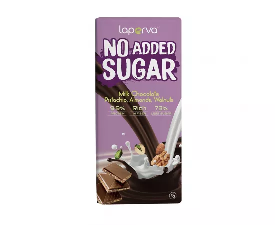 لوح شوكولا بالحليب بدون سكر مضاف بالفستق واللوز والجوز من لابيرفا - لوح واحد