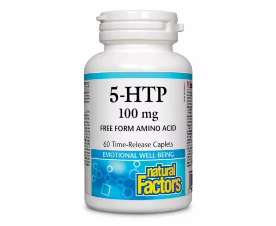 5-HTP فريفورم أمينو أسيد من ناتشورال فاكتورز 100 مج - 60 كبسولة