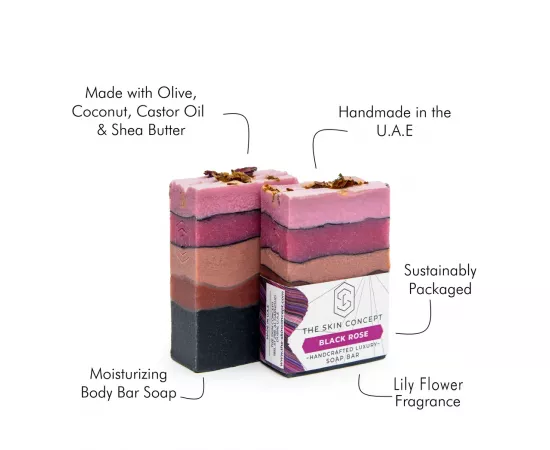 لوح صابون برائحة الورد الأسود من ذا سكين كونسيبت