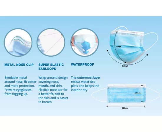 قناع ميديكال جريد للوجه من 4 طبقات يستخدم لمرة واحدة من أوبتي تكت - 50 قطعة