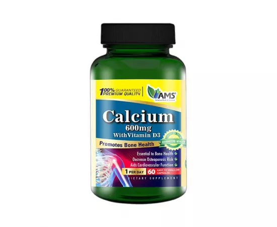 كبسولات كالسيوم مع فيتامين د٣ من أ م س، 60'S
