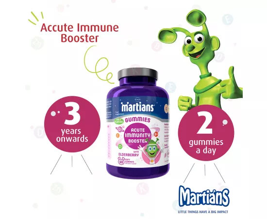 Martians Gummies Acute Immune Booster With Elderberry 60's