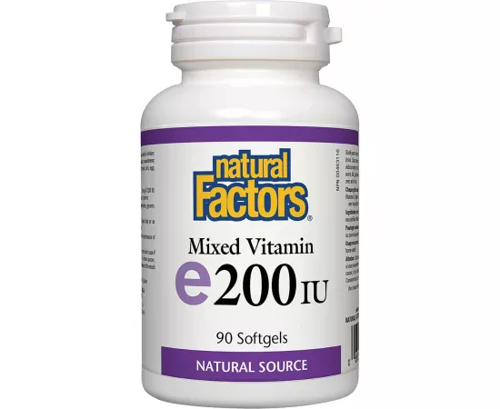 خليط فيتامين ه 200 IU من ناتشورال فاكتورز - 90 سوفت جل