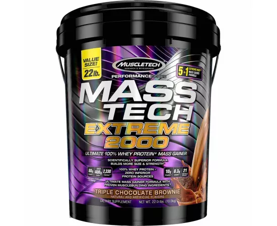 ماس تك إكستريم 2000 - بنكهة براوني الشوكولا تربل من ماصل تك - 10 كيلوجرام