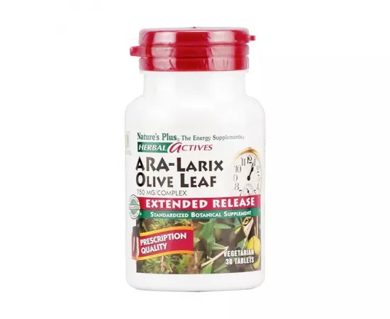 Natures Plus Herbal Actives Ara Larix Olive Leaf 750 Mg Complex 30's