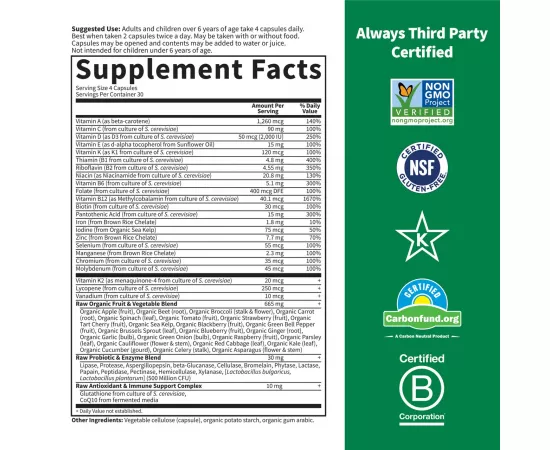 Garden Of Life Vitamin Code Family Multivitamin Vegetarian Capsules 120's