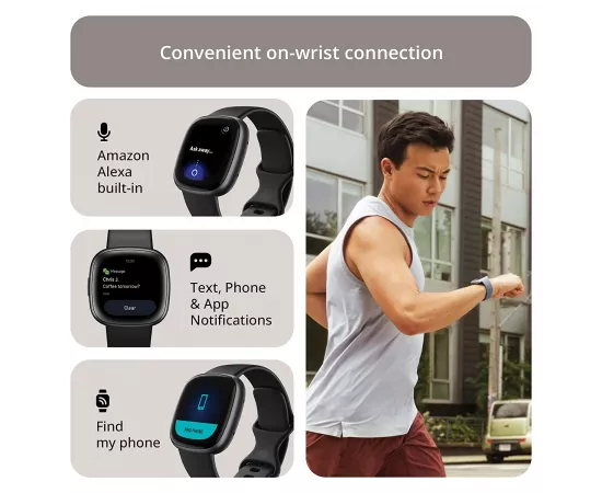 فيتبيت فيرسا 4 - ساعة فيتنس - لون أسود / رصاصي