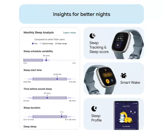 فيتبيت فيرسا 4 ساعة فيتنس - لون أزرق بلانتيني