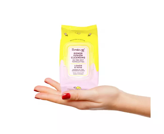 مناشف صغيرة للتنظيف باور فيوجن بالحامض والورد من ذا كريم شوب