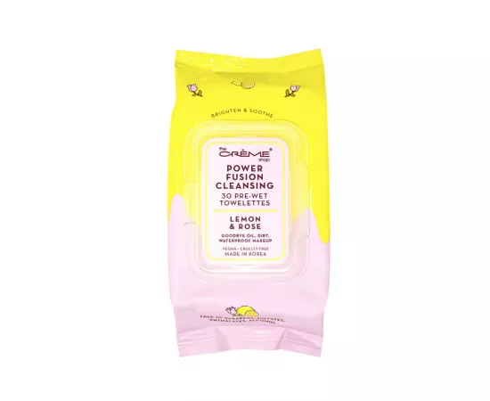 مناشف صغيرة للتنظيف باور فيوجن بالحامض والورد من ذا كريم شوب