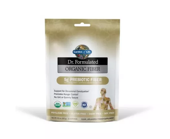 مسحوق مكمل الألياف الغذائي العضوي بدون نكهة من جاردن أوف  دكتور فورميولاتيد 6.8 أوقية (192 جرام)
