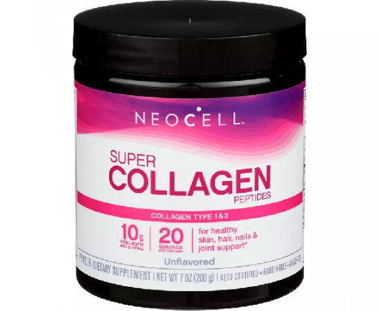 مسحوق سوبر ببتيدات الكولاجين (أنواع 1و3) بدون نكهة من نيوسل 10 جرام - 7 أونصات