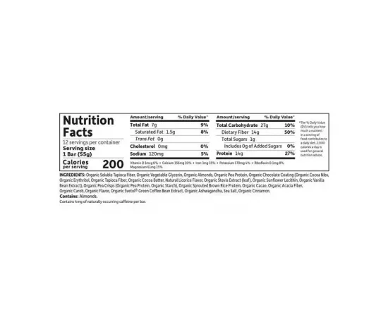  بار التشوكلت فدج العضوي - فيت -  لفقدان الوزن من جاردن أوف لايف جول  55مللي جرام 12 