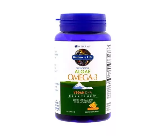  ألجاي مينامي مكمل أوميجا 3 النباتي DHA الغذائي للدماغ و للعيون  من جاردن أوف لايف جول 60