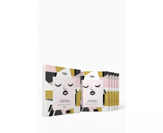 قناع طين للوجه منقي مستخلص من الزهور من بيبو - مجموعة من 5