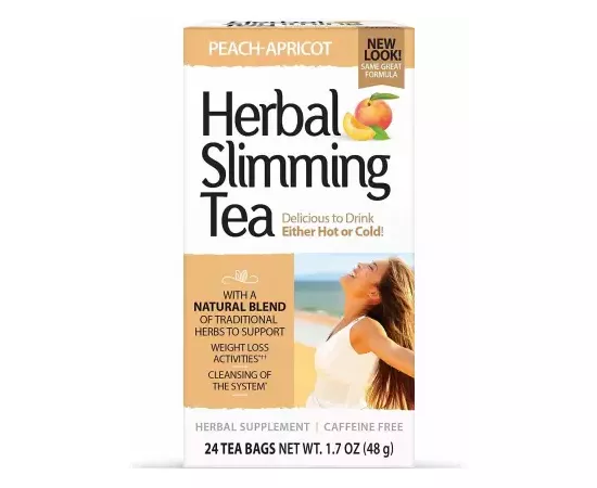 21st Century, Herbal Slimming Tea, Peach-Apricot, Caffeine Free, 24 Tea Bags, 1.7 oz 48 g