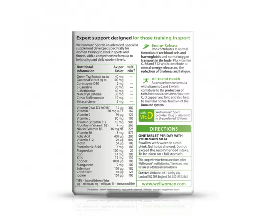 Vitabiotics Wellwoman Sport 30 Tablets