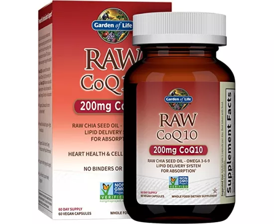Garden of Life Raw CoQ10 200 mg Vegan Capsules 60's
