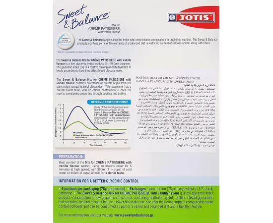Jotis Sweet & Balance Creme Pattissierie Vanilla Flavour 85 grams