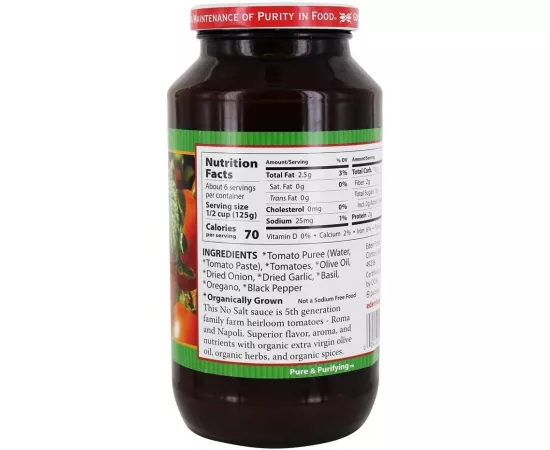 Eden Foods Organic Spaghetti Sauce - No Salt Organic 709g