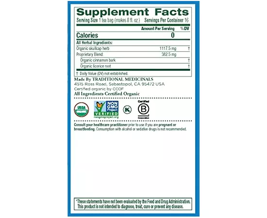 Traditional Medicinals Stress Ease Tea Bags cinnamon Flavor16's