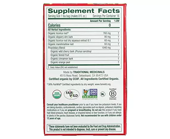 Traditional Medicinals Organic Throat Coat Tea Bags 16's(24g)