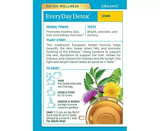 Traditional Medicinals Organic Every Day Detox Lemon Herbal Tea Bags 16's(24g)