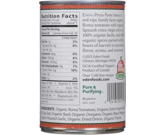 Eden Foods Organic Pizza Pasta Sauce Organic 425g