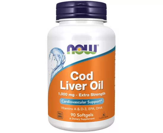 Now Foods Cod Liver Oil Extra Strength 1000 mg 90 Softgels