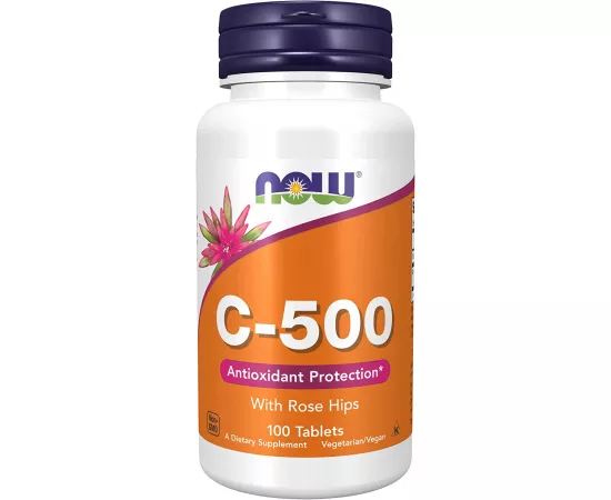 Now Foods Vitamin C-500 with Rose Hip 100 Tablets