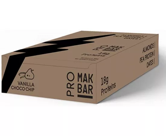 بروتين بار بنكهة الفانيليا والشوكلت شيب من ماك بار 12 x 55جرام