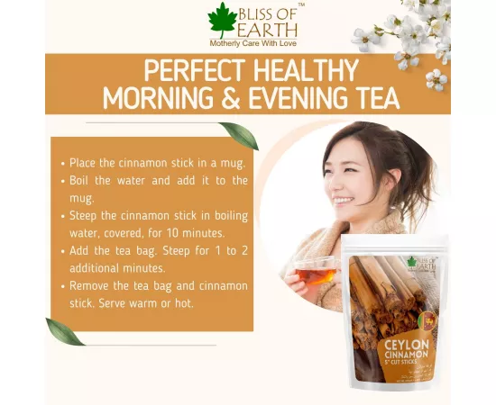 Bliss of Earth  Ceylon Cinnamon (Dalchini) 5" Cut Sticks True Cinnamon Whole Raw From Sri Lanka Original Great for Cinnamon Tea Cinnamon Bread  Cinnamon Roll  200g