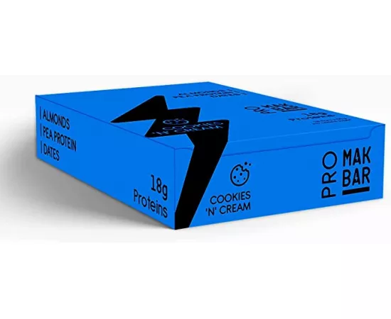 MAK BAR Pro (Cookies 'N' Cream Flavor) Protein Bar 12 X 55g
