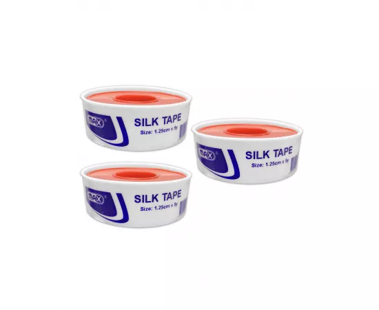 Max Silk Tape 1.25cmx5y 3 Pcs