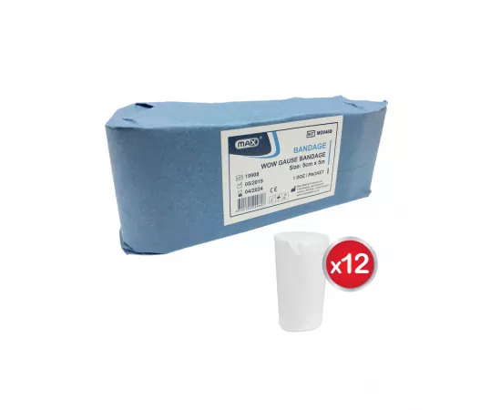 Max Gauze Bandage 5cmx5m 12Pcs/Box