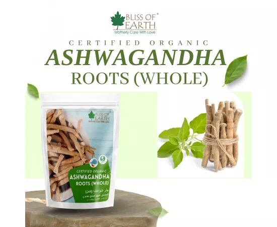 Bliss of Earth Ashwagandha root whole Indian Ginseng  Withania Somnifera Helps Relives stress and Boost immunity  Premium Edible Grade Root 400g